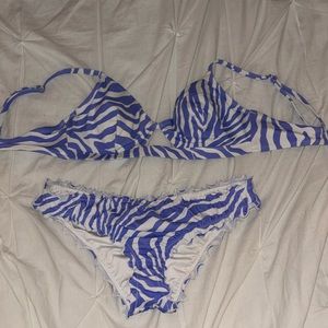 Shade and Shore , Purple and white Zebra stripped bathing suit!